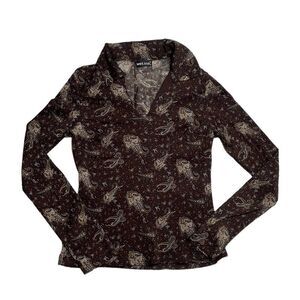 Y2K vintage Paisley Wet Seal Long Sleeve Top Large